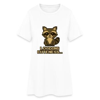 Pixel Raccoon : Beaucoup de mignonnerie - Robe T-shirt Femme - blanc - Devant