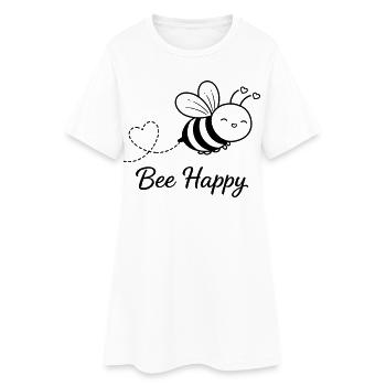 Bee Happy – Abeille mignonne avec cœur | Nature positive - Robe T-shirt Femme - blanc - Devant