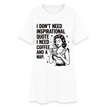 Déclaration d’amour du vrai café pour la sieste - Robe T-shirt Femme - blanc - Devant