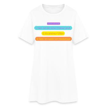 1,98m. Fragen - Frauen T-Shirt-Kleid - Weiß - Vorne