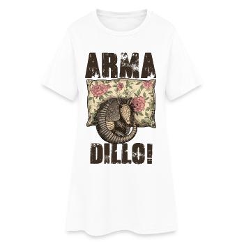 Tatou Armadillo Vintage Fleuri - Robe T-shirt Femme - blanc - Devant