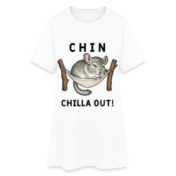 Humour Chinchilla Chin ChillaOut - Robe T-shirt Femme - blanc - Devant