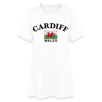 Cardiff, Pays de Galles - Robe T-shirt Femme - blanc - Devant