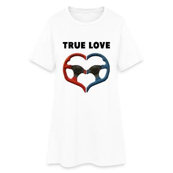 True Love Steering Hearts Mariage Cadeau Mariage - Robe T-shirt Femme - blanc - Devant
