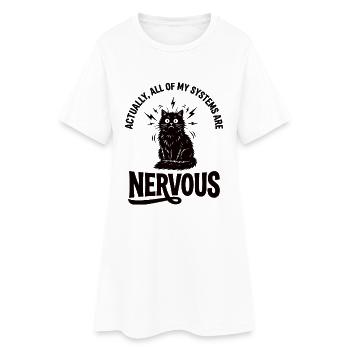 Real Irony Cat Nervous System Statement - Women’s T-Shirt Dress - white - Front