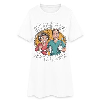 Orthodontic Hygienist My Problem My Pictogram Dad - Frauen T-Shirt-Kleid - Weiß - Vorne