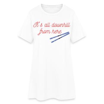 Ski en descente à partir d’ici - Robe T-shirt Femme - blanc - Devant