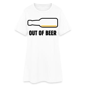 Out Of Beer (Bier / Bierchen / Biertrinker POS 2C) - Frauen T-Shirt-Kleid - Weiß - Vorne