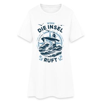 Wangerooge Quand l’île appelle - Vagues de la mer du Nord - Robe T-shirt Femme - blanc - Devant