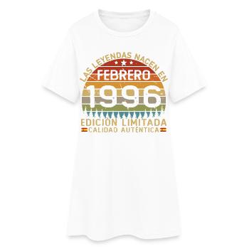 Cadeau d’anniversaire rétro vintage de février 1996 - Robe T-shirt Femme - blanc - Devant