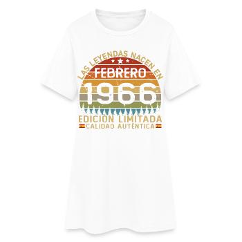 Cadeau d’anniversaire rétro vintage de février 1966 - Robe T-shirt Femme - blanc - Devant