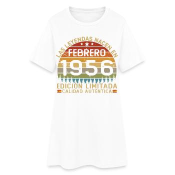 Cadeau d’anniversaire rétro vintage de février 1956 - Robe T-shirt Femme - blanc - Devant