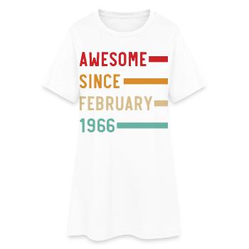 Cadeau d’anniversaire rétro vintage de février 1966 - Robe T-shirt Femme - blanc - Devant