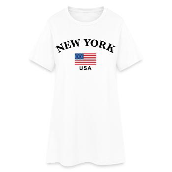 New York, USA - Frauen T-Shirt-Kleid - Weiß - Vorne