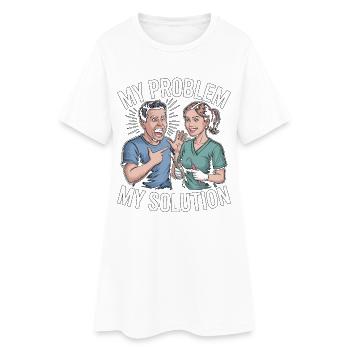Periodontist Hygienist My Problem My Pictogram Mom - Women’s T-Shirt Dress - white - Front