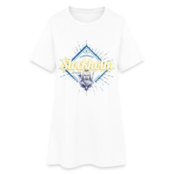 Capitale de Stockholm, Suède, souvenir viking - Robe T-shirt Femme - blanc - Devant