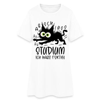 Études 2026, j’en ai fini ! Cat - Robe T-shirt Femme - blanc - Devant