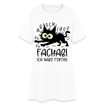 Fachabi 2026 I'm done! Cat - Women’s T-Shirt Dress - white - Front