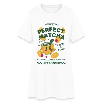 Matcha Parfait Kyoto Cafe Matcha frais et mousseux - Robe T-shirt Femme - blanc - Devant