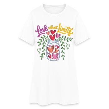 Chemise Love Without Borders – Une idée cadeau - Robe T-shirt Femme - blanc - Devant