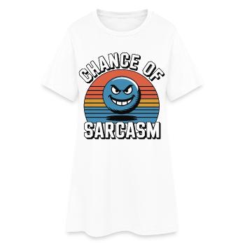 Chance of Sarcasm - Retro Grin - Women’s T-Shirt Dress - white - Front