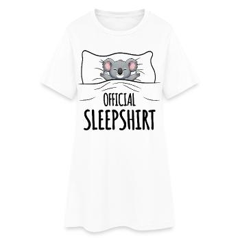 Chemise de nuit Koala blanche - Robe T-shirt Femme - blanc - Devant