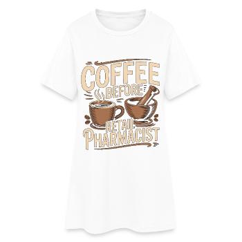 Pharmacien de détail Café Médicaments Coffee Lover - Robe T-shirt Femme - blanc - Devant