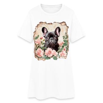 Bouledogue français - Robe T-shirt Femme - blanc - Devant