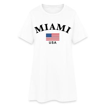 Miami, États-Unis - Robe T-shirt Femme - blanc - Devant