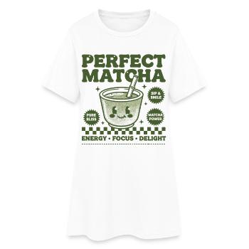 Parfait Matcha Thé Vert Matcha Power Energy Focus - Robe T-shirt Femme - blanc - Devant