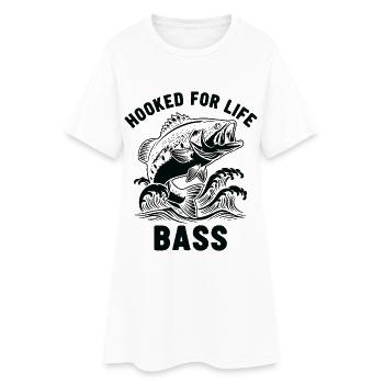 Fishing for sea bass river - Women’s T-Shirt Dress - white - Front