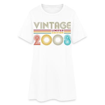 2008 Vintage Rétro Cadeau d’anniversaire - Robe T-shirt Femme - blanc - Devant
