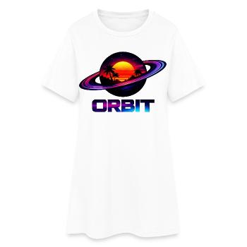 Orbite Saturn géométrique Rétro Synthwave années 80 - Robe T-shirt Femme - blanc - Devant