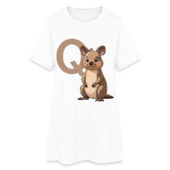 Koala mit Q Mascot-Design - Frauen T-Shirt-Kleid - Weiß - Vorne