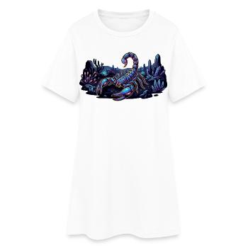 Motif du Scorpion néon sur la planète désertique nocturne - Robe T-shirt Femme - blanc - Devant