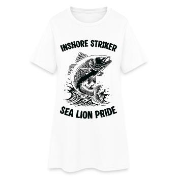Sea Fishing Sea Bar Lion Pride - Frauen T-Shirt-Kleid - Weiß - Vorne