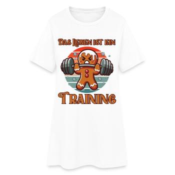 Gingerbread Man LA VIE EST UN ENTRAÎNEMENT Drôle - Robe T-shirt Femme - blanc - Devant