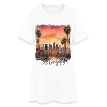Aquarell von Los Angeles, Los Angeles, USA - Frauen T-Shirt-Kleid - Weiß - Vorne