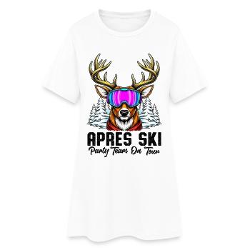L'équipe d'Apres Ski Party en tournée - Robe T-shirt Femme - blanc - Devant