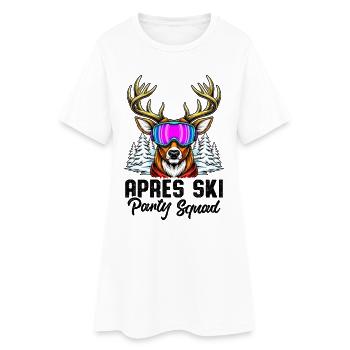 Équipe de fête après-ski - Robe T-shirt Femme - blanc - Devant