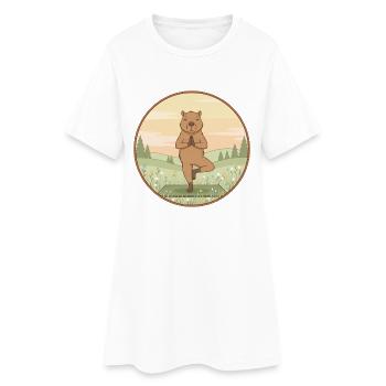 Yoga Capybara Rodent Doing Tree Pose - Women’s T-Shirt Dress - white - Front
