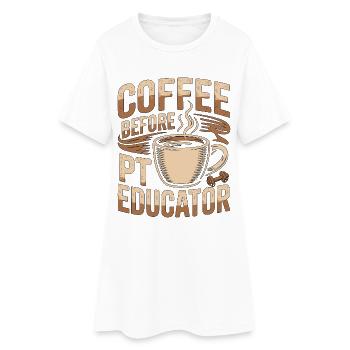 PT Educator Coffee Movement Therapy Coffee Lover - Frauen T-Shirt-Kleid - Weiß - Vorne