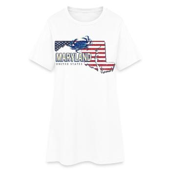 Maryland United States Vintage Souvenir - Women’s T-Shirt Dress - white - Front