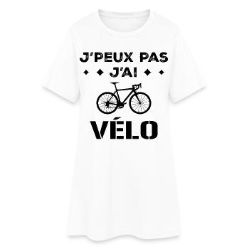 JE PEUX PAS J AI VELO - Robe T-shirt Femme - blanc - Devant