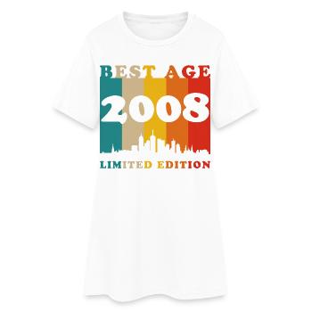 2008 Vintage Rétro Cadeau d’anniversaire - Robe T-shirt Femme - blanc - Devant