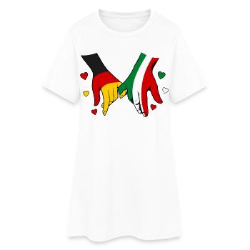 Allemagne : drapeaux italiens se tenant la main - Robe T-shirt Femme - blanc - Devant