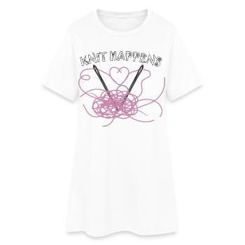 Knit Happens Chaos Yarn Shirt/Hoodie - Frauen T-Shirt-Kleid - Weiß - Vorne