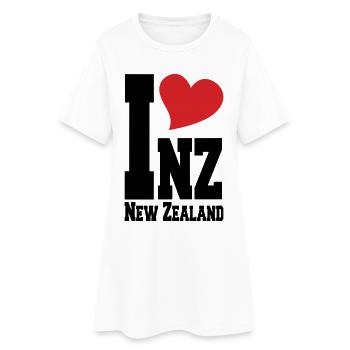 J’aime le cœur fier de Néo-Zélandais en Nouvelle-Zélande - Robe T-shirt Femme - blanc - Devant