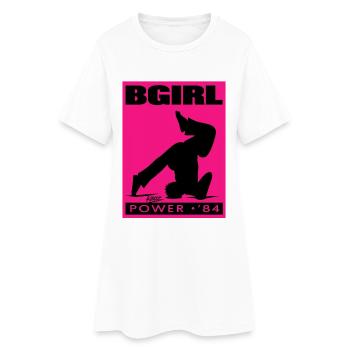 BGirl Power 84 Silhouette - Frauen T-Shirt-Kleid - Weiß - Vorne