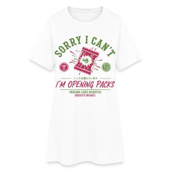 Désolé, je ne peux pas, j’ouvre les packs de cartes à collectionner - Robe T-shirt Femme - blanc - Devant